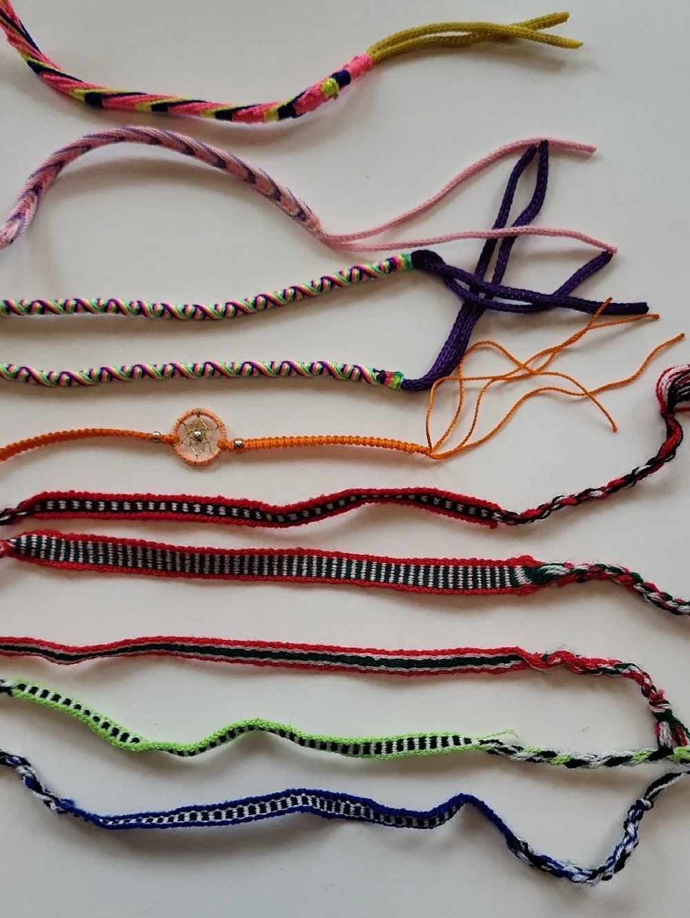 Handmade Multicolor Woven Friendship Bracelets - Set of 10